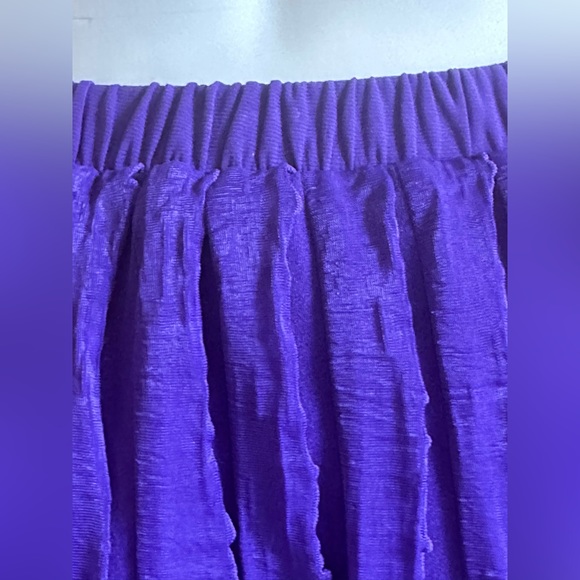 Anthony The Wave Ruffle Shredded Skirt Scalloped Edges Deep Purple Midi SZ M - Picture 5 of 10